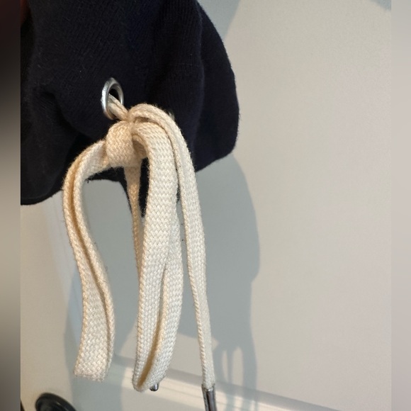 A.L.C. Half Zip Navy Cropped Sweatshirt - Picture 3 of 5